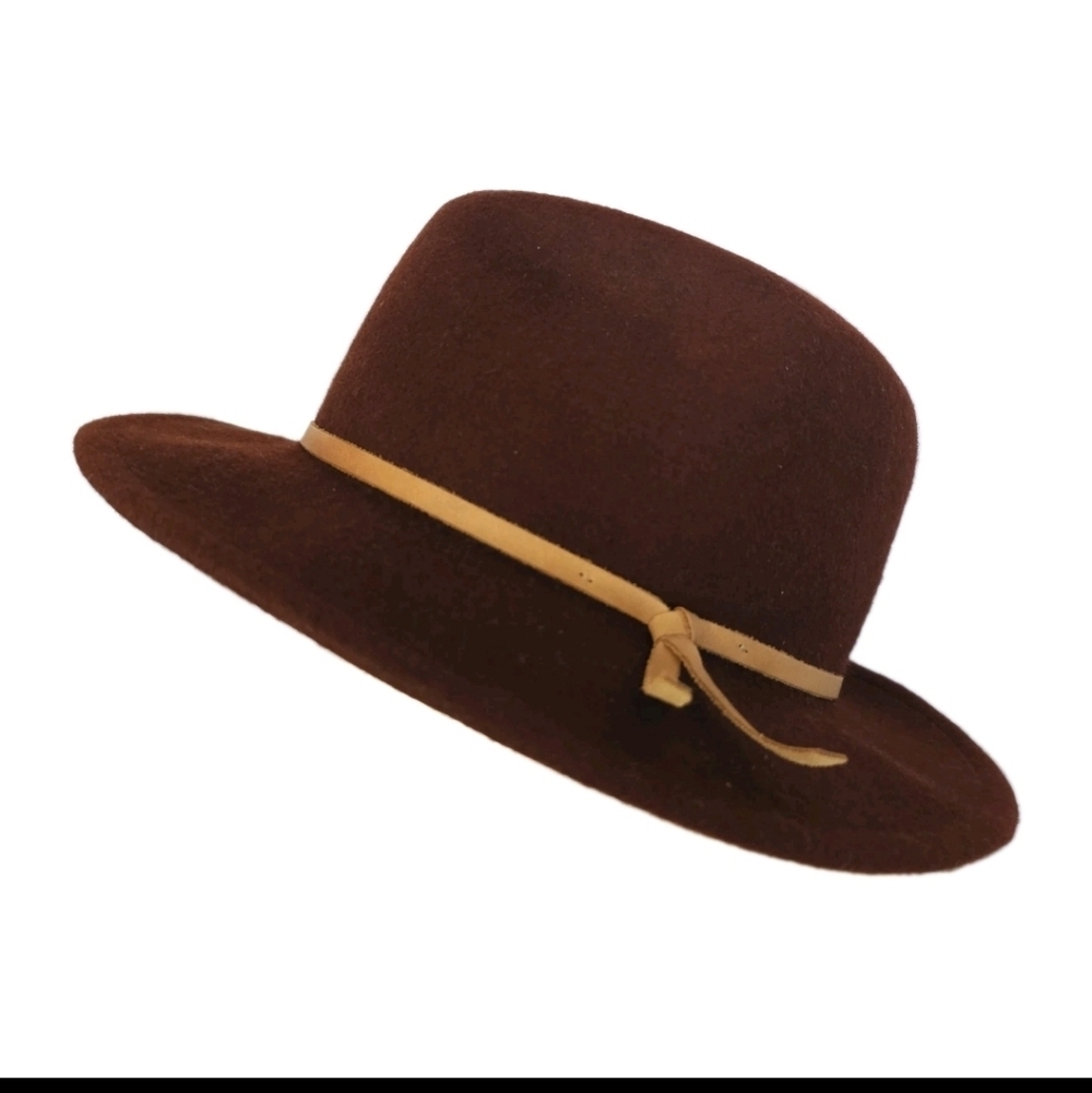 NEW Yellow 108 Eastwood Fedora Hat Men's Large Brown 100% Wool Felt Made in USA - Picture 3 of 14